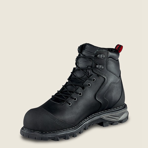 Mens Red Wing Burnside - 6-inch Waterproof Toe - Safety Boots Black - VRD079841